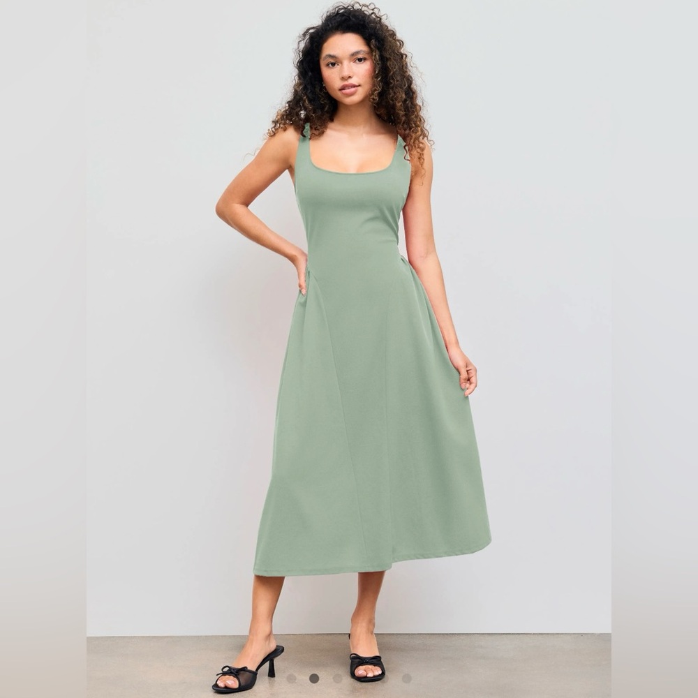 CIDER Sage Green Fit & Flare Midi Dress NWT Size XL
